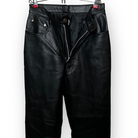BB Dakota Vintage 90's Junior's Black Faux Leather High Waist Pants Size 5/6 - Picture 8 of 12